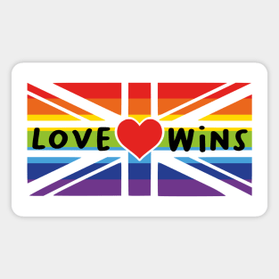 LGBTQA 'Love Wins' Union Jack Rainbow Magnet